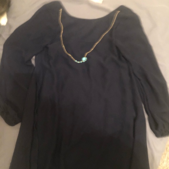 🆑⚡️Cute navy blue top with built in necklace - Picture 2 of 6